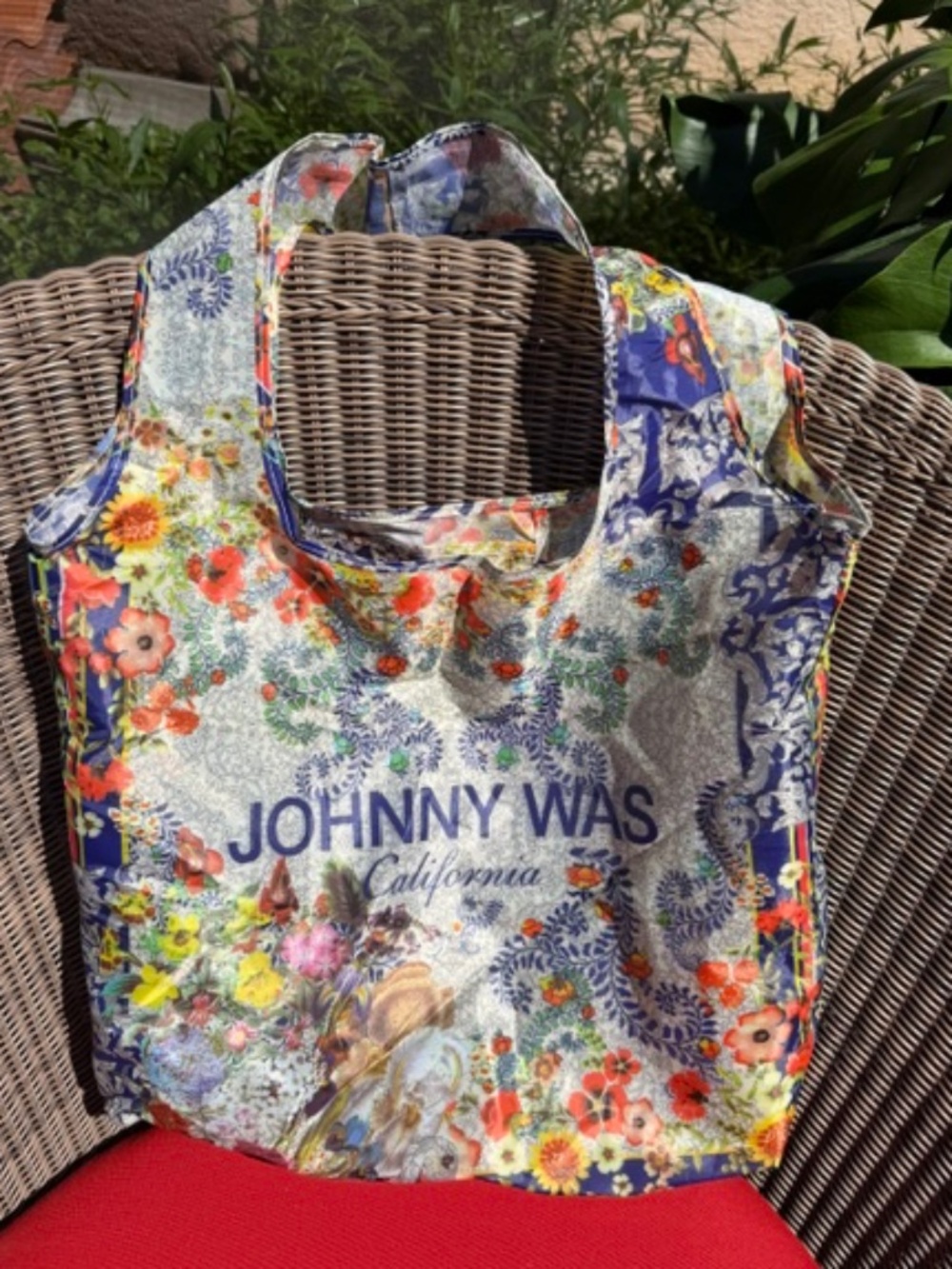 Johnny Was California Reusable Foldable Nylon Tote Bag